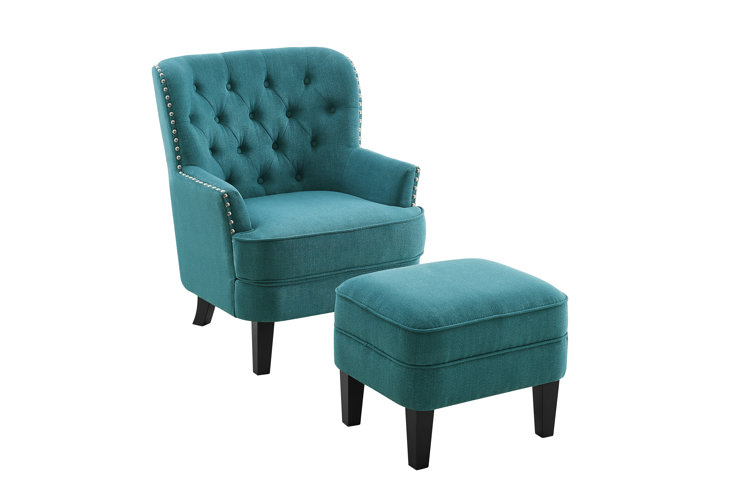 Ruthanne wingback best sale chair and ottoman